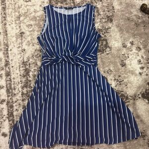 Women’s Blue and White Striped Dress Size: Medium
